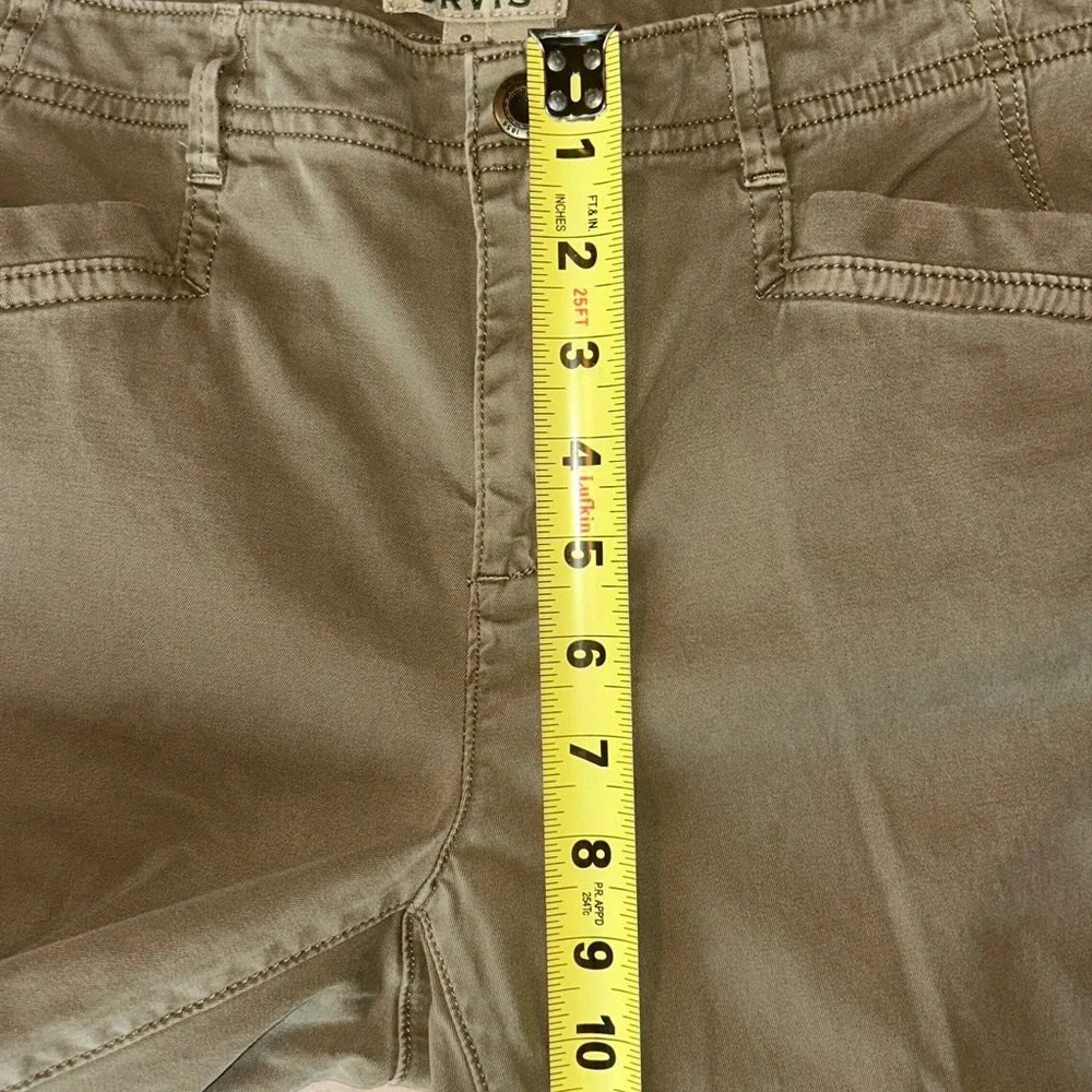 Orvis Straight Leg Women’s Pants 8 Green Neutral Zipper Cotton Stretch Casual
